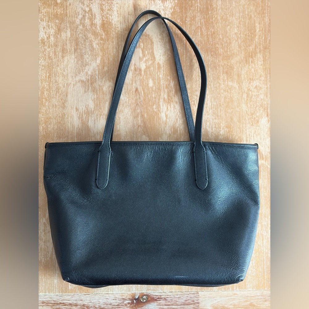 Coach Black Leather Tote - Picture 2 of 5
